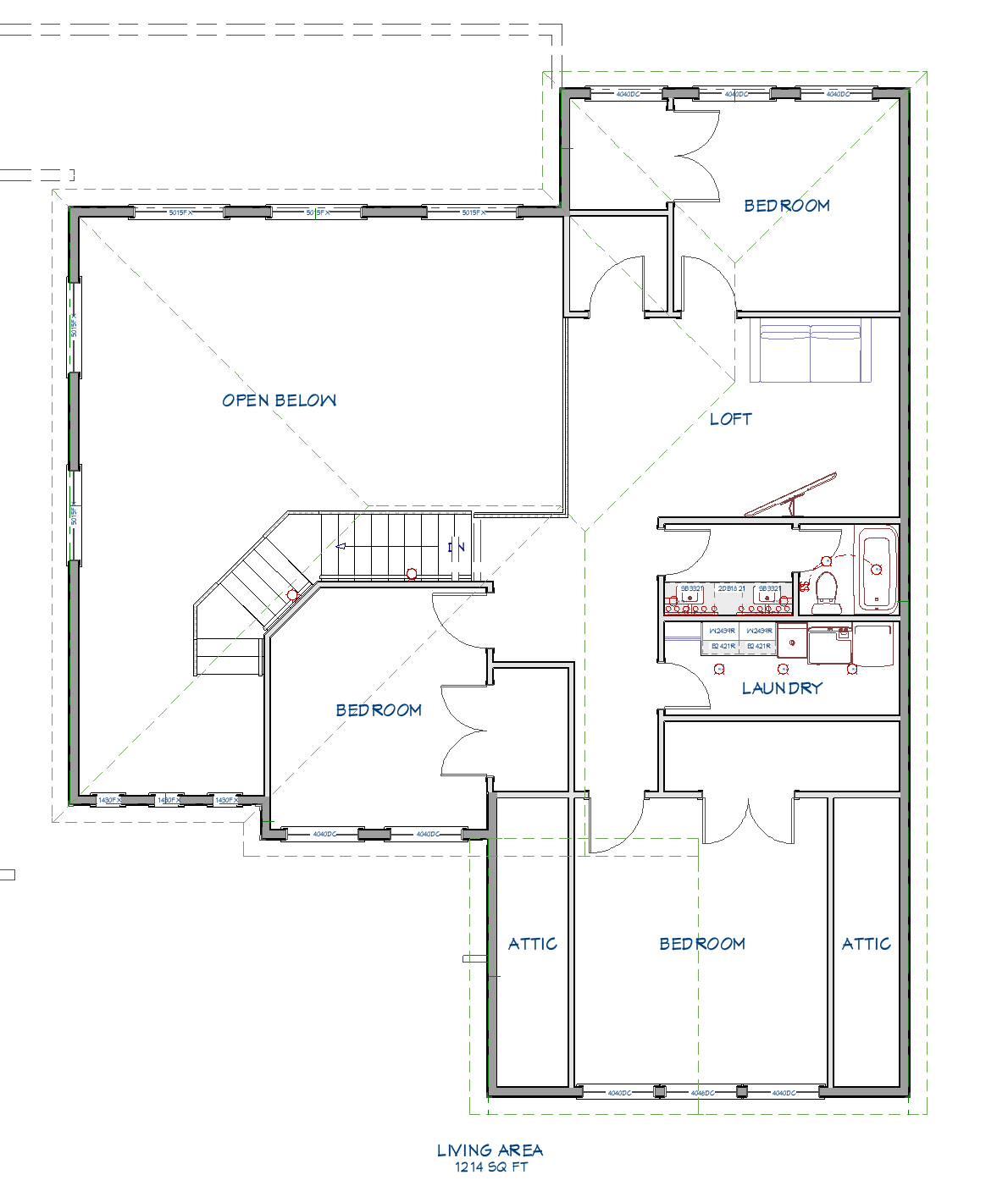 Upper floor plan for The Rock Hardy Homes concept